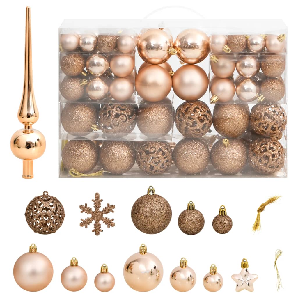 Vidaxl Piece Christmas Bauble Set Rose Gold Polystyrene Fred