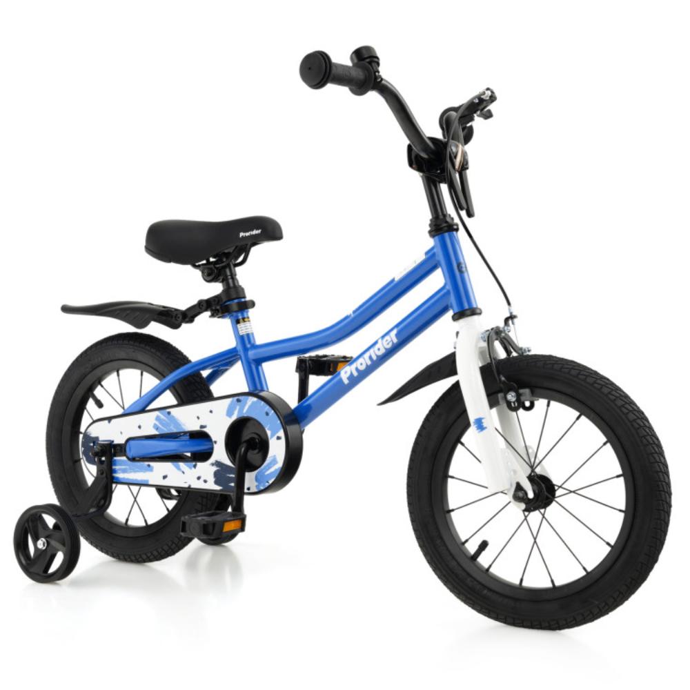 Hivvago 14 Inch Kids Bike with 2 Training Wheels for 3 5 Years Old Blue 1 Baker s