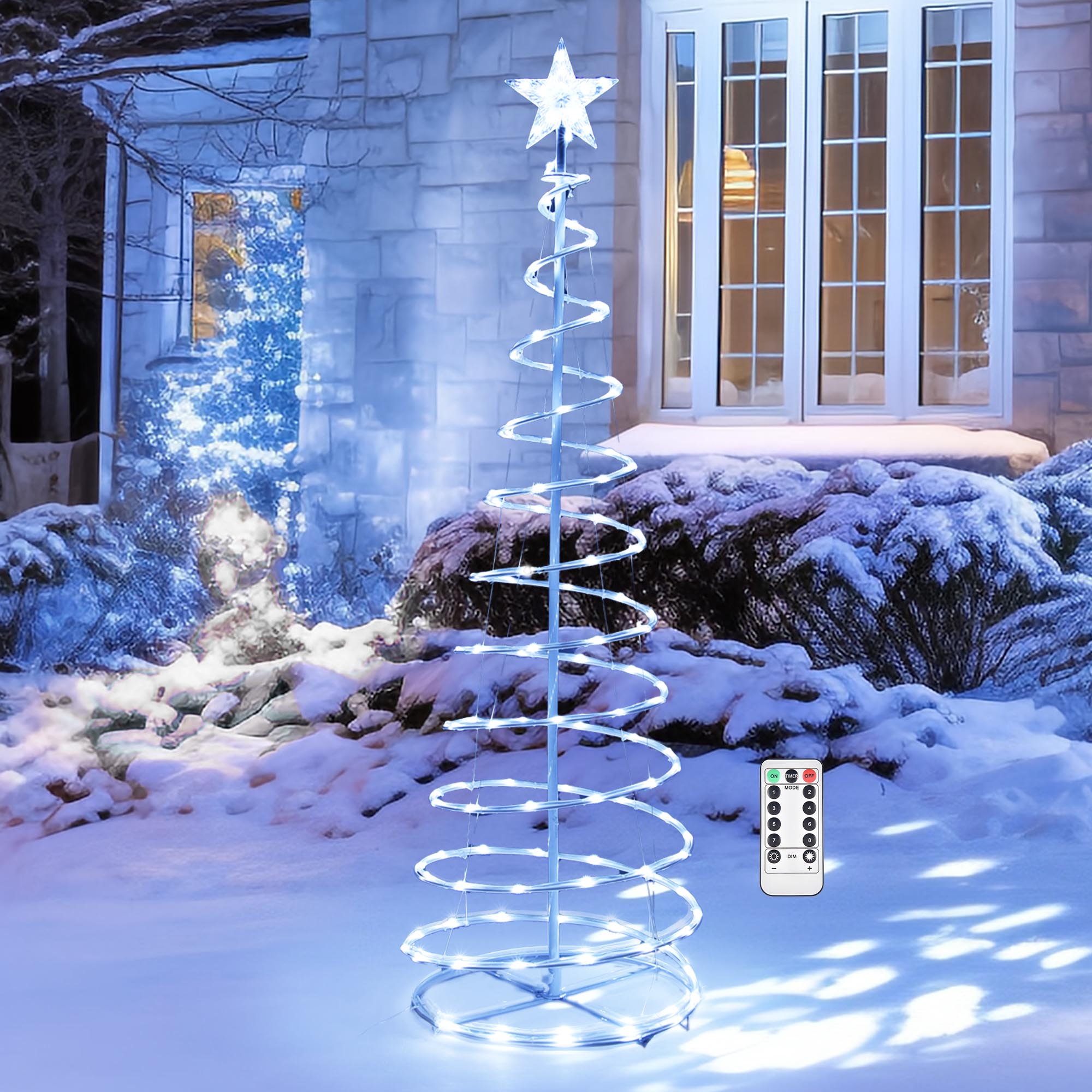 5 Ft Led Show Tree Spiral Christmas In Outdoor Garden Holiday