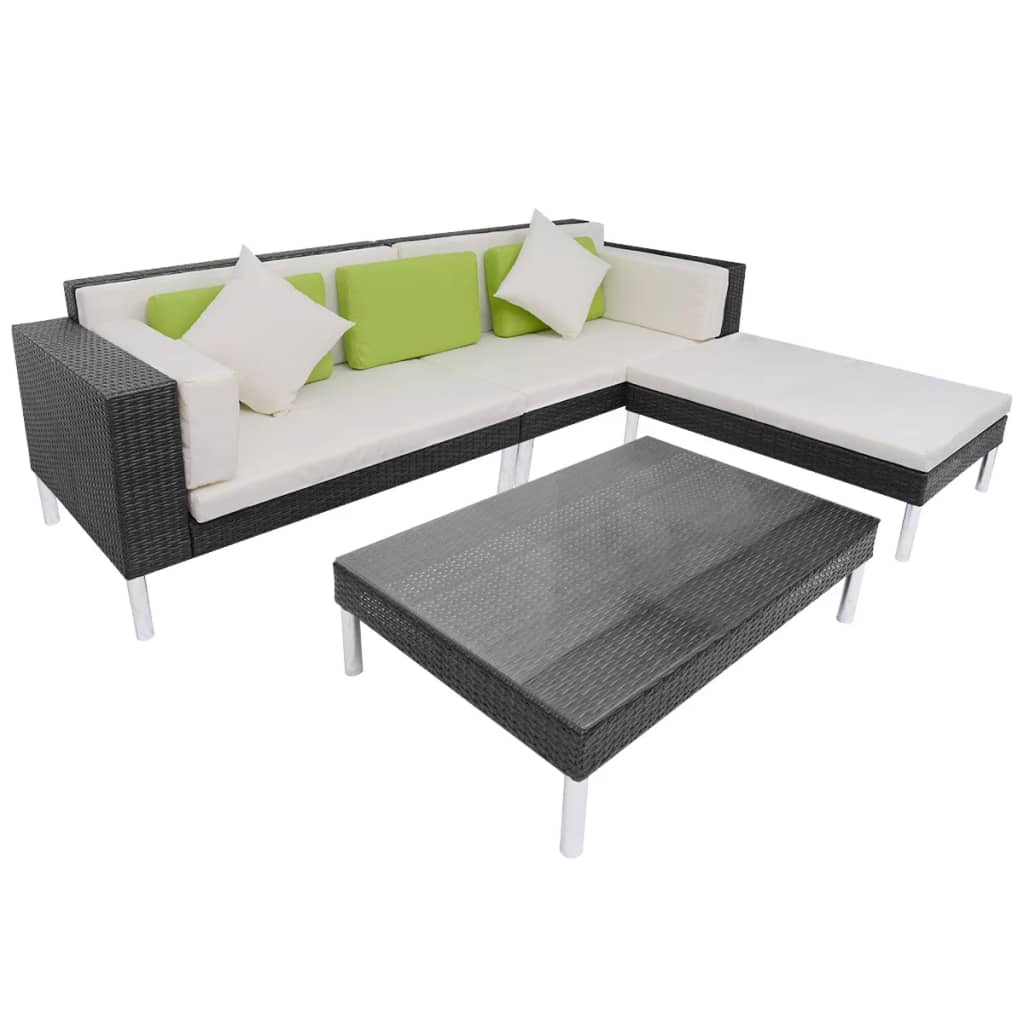 Vidaxl rattan corner online sofa