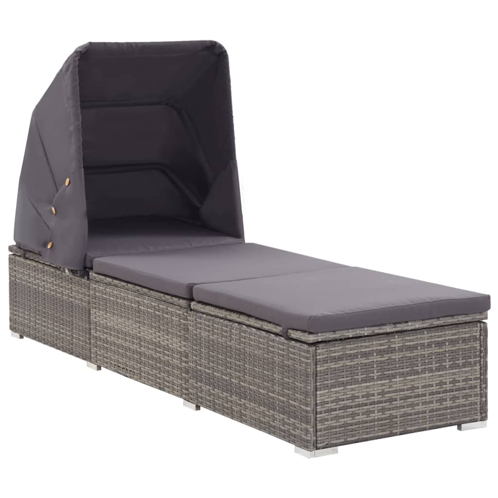 Grey discount rattan sunbed