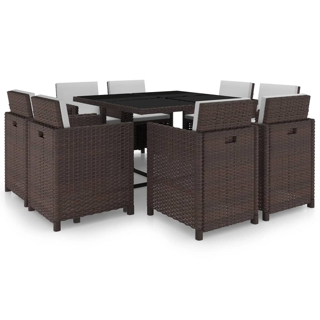 11pc rattan cube online dining set