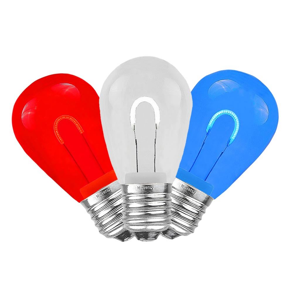 25 Pack LED S14 Outdoor Patio Edison Replacement Bulbs Red White Blue E26 Base 1 Each Kroger