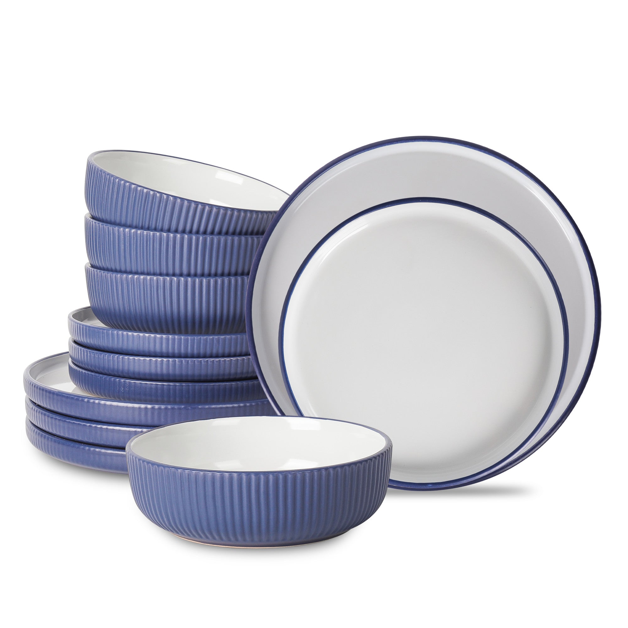 Christian Siriano Laro Stoneware 24 Piece Dinnerware Set - Dish Set for ...