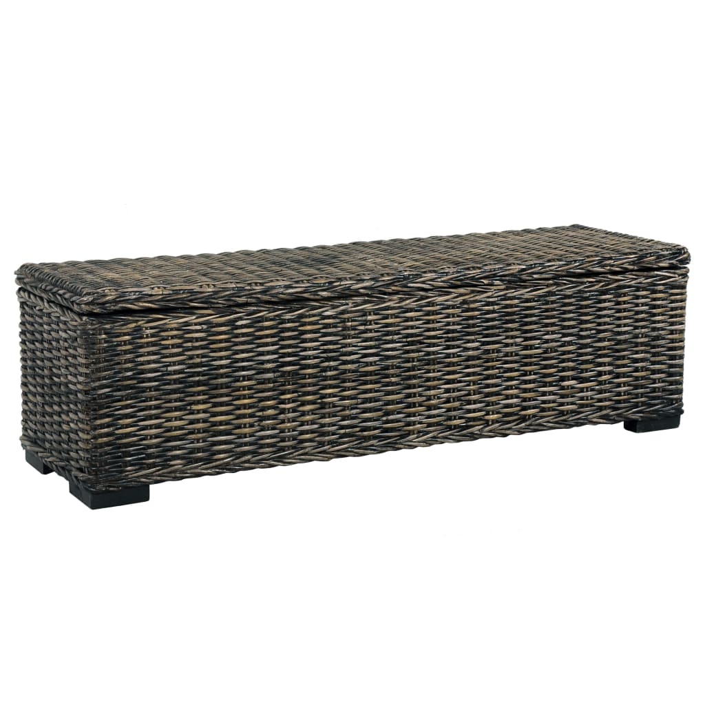 Black wicker storage discount bench