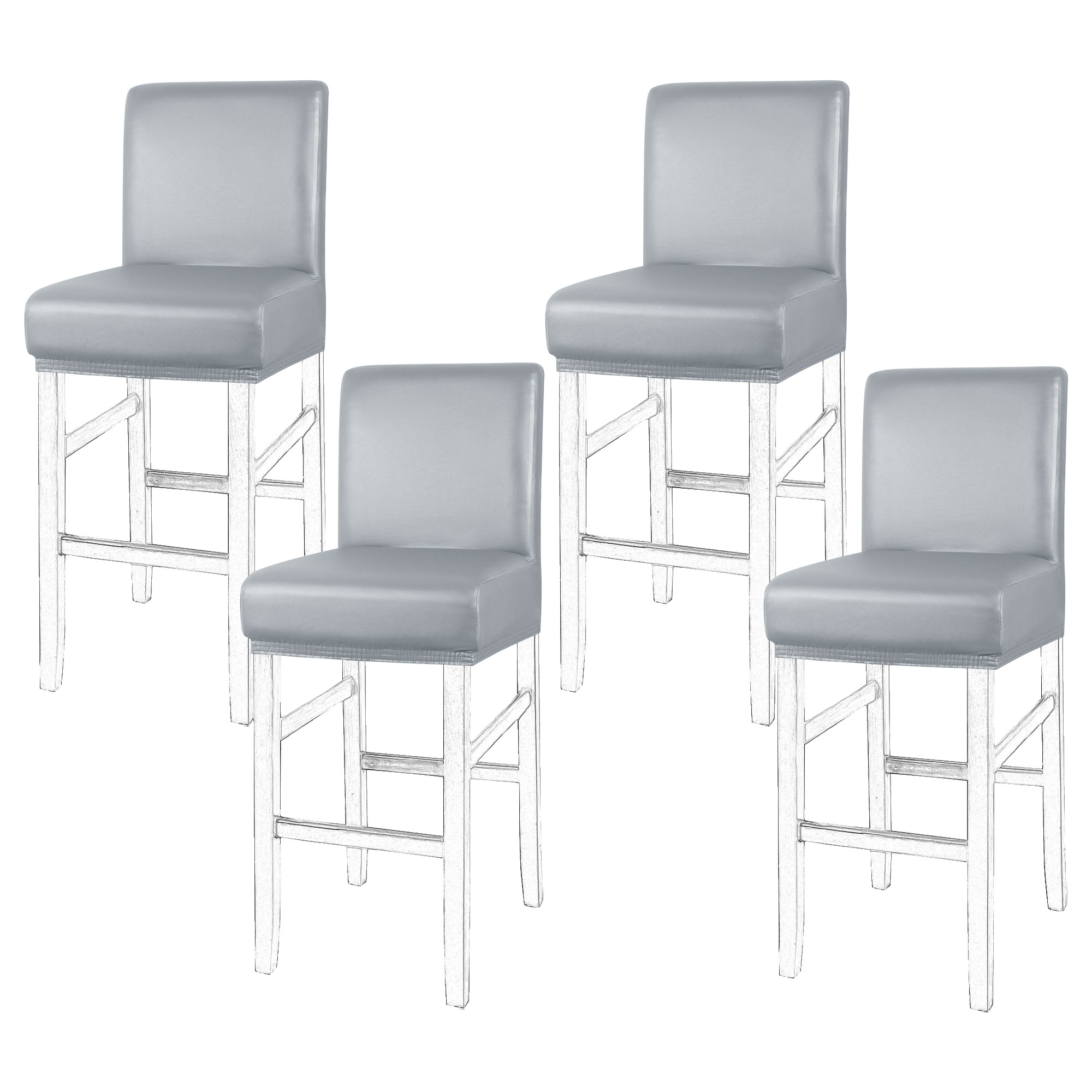 PiccoCasa Waterproof Bar Stool Covers for Counter Short Back Chair Covers 4pcs King Soopers