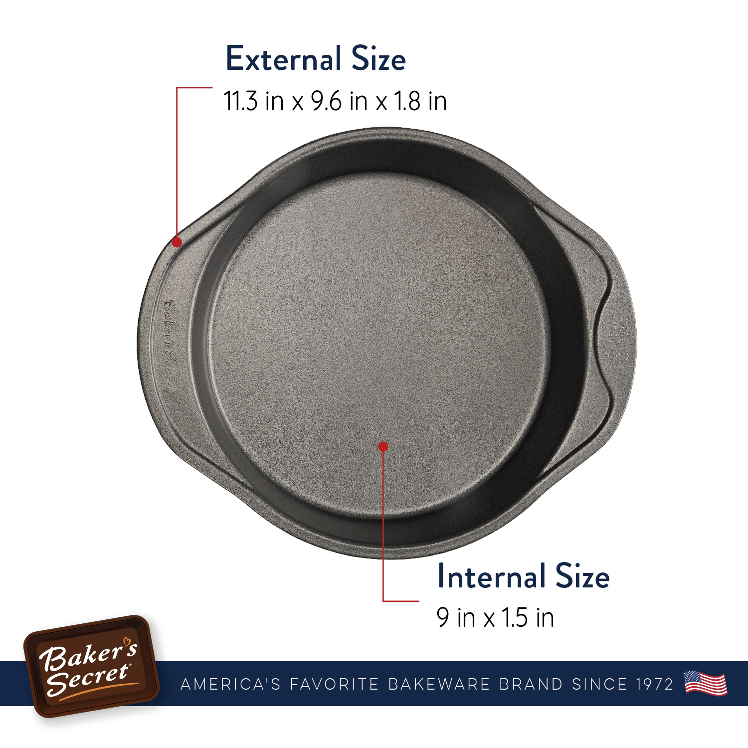 Nonstick Round Cake Pan 9 , Thick Carbon Steel Cake Pan with 2 Layers  Food-Grade Coating, 9 - Ralphs