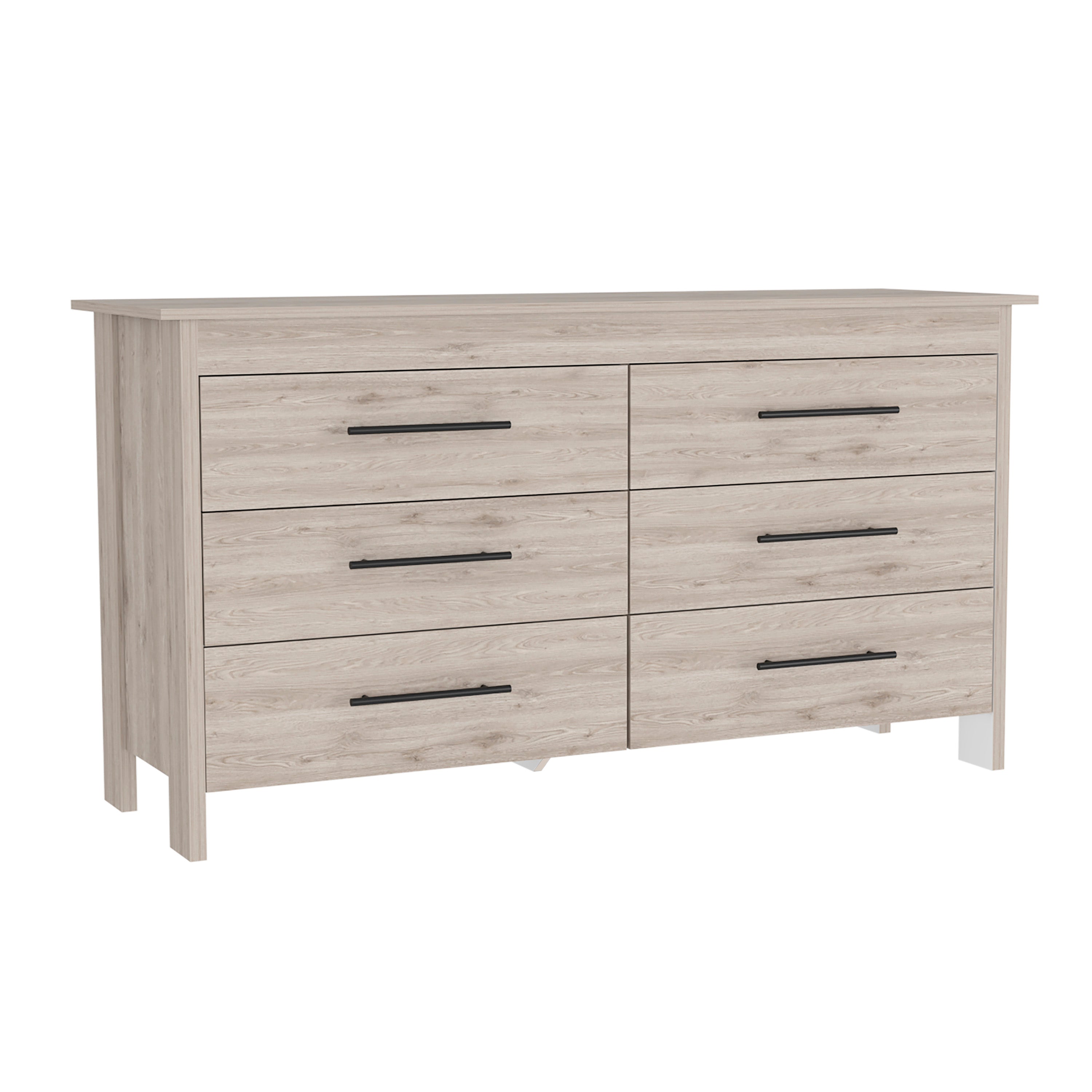 Hms 6 Drawer Double Dresser, Four Legs, Superior Top, Six Drawers, 1 ...