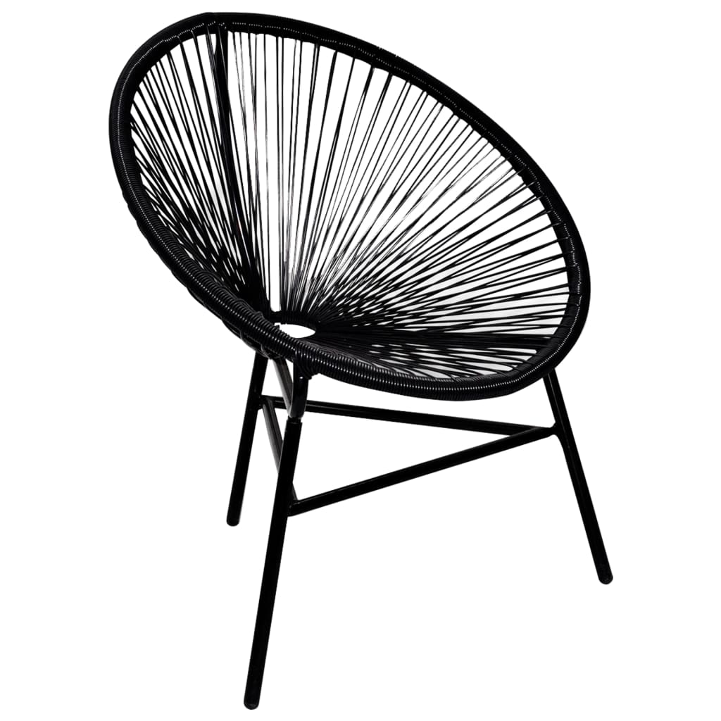 vidaXL Patio Moon Chair Poly Rattan Black 1 Foods Co
