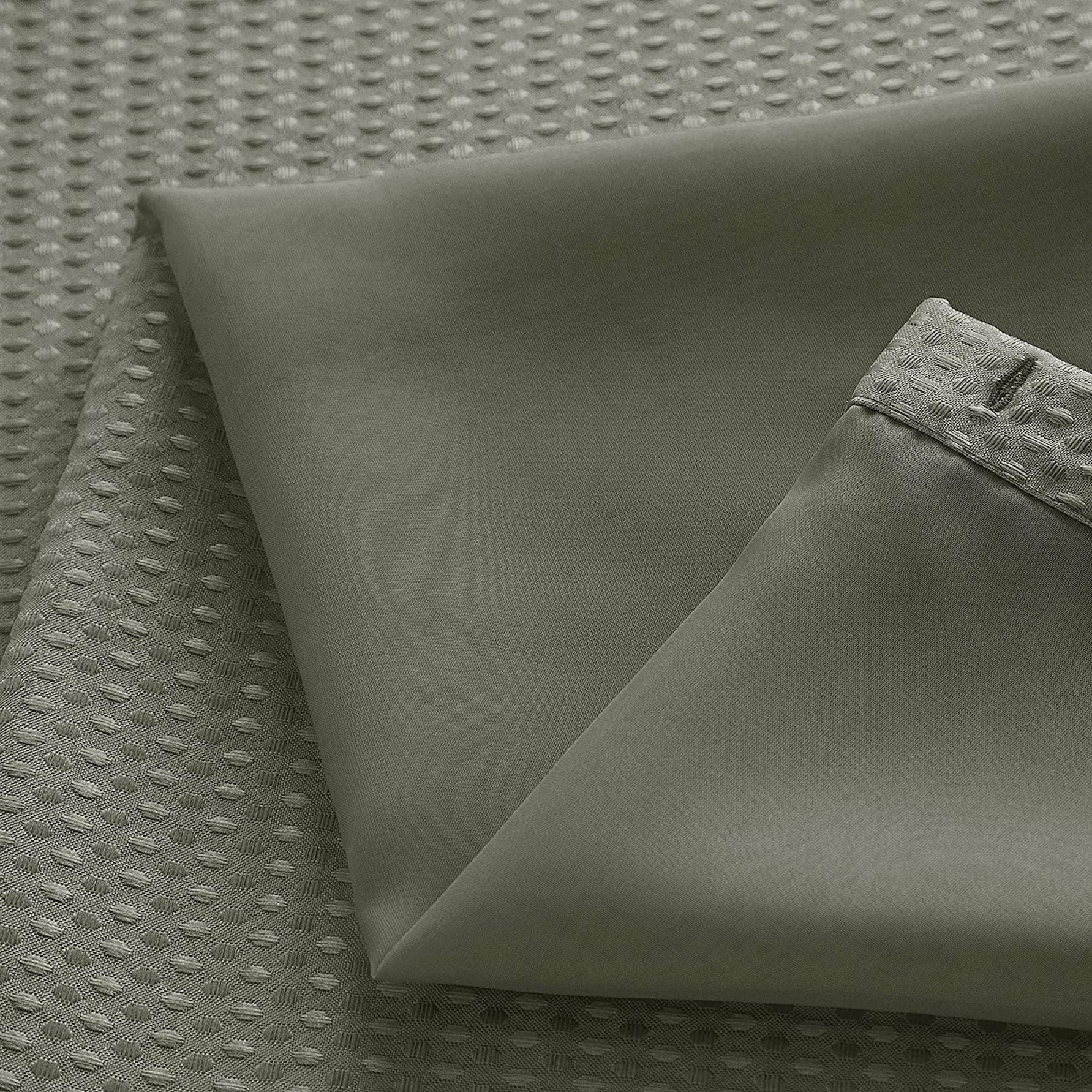 Dainty Home Waffle Weave Complete Shower Curtain With Detachable Fabric