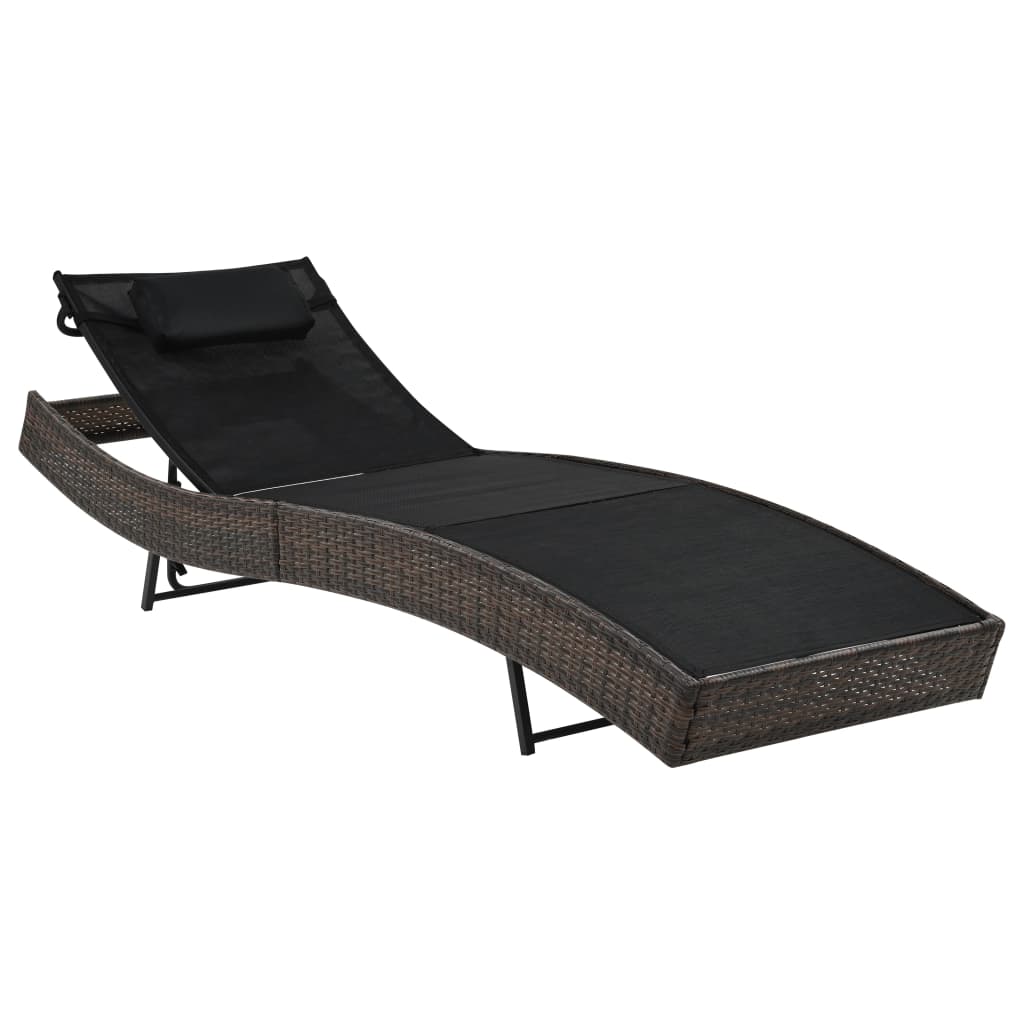 Rattan garden lounger hot sale