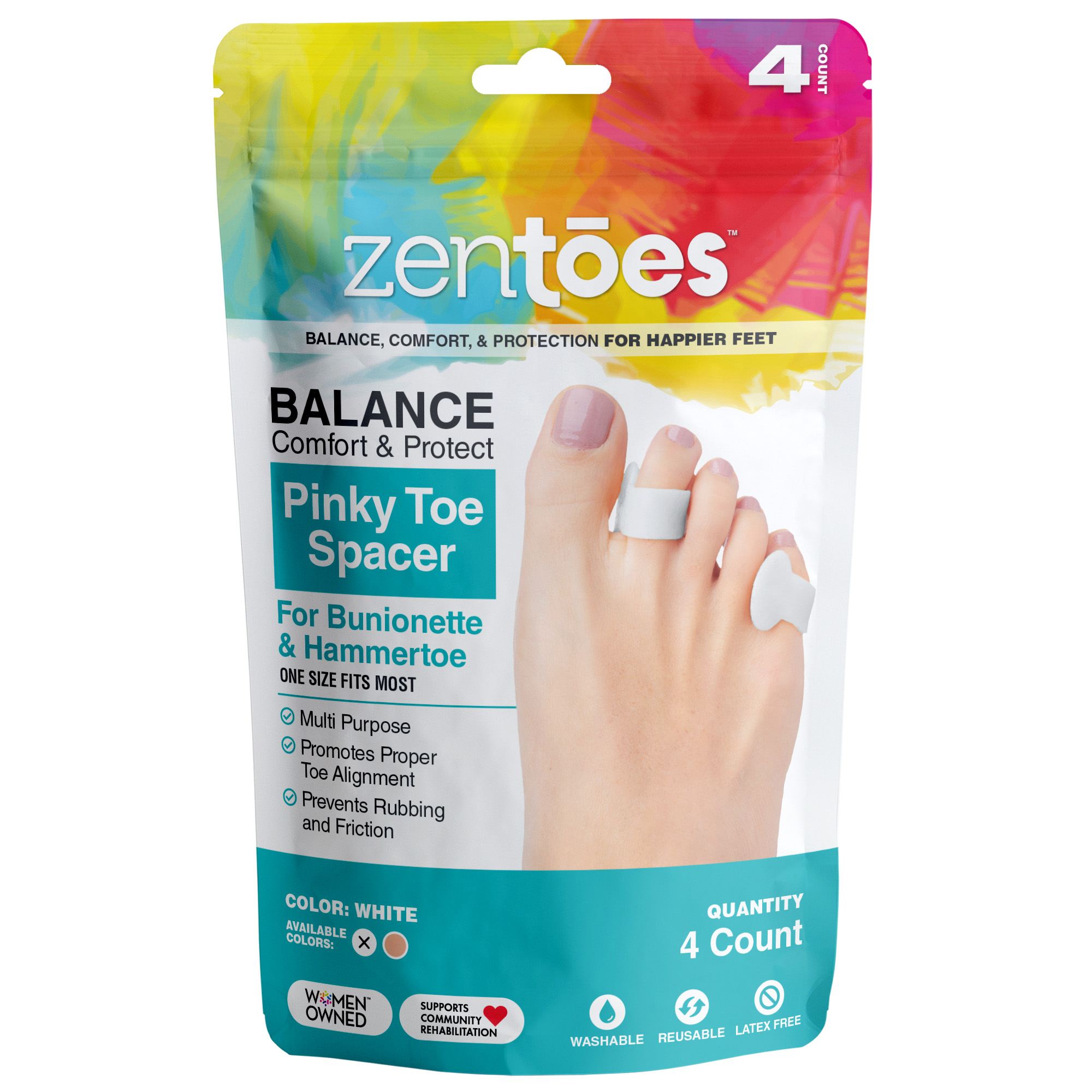 ZenToes Silicone Toe Spacers for Correct Toe Alignment – Blue