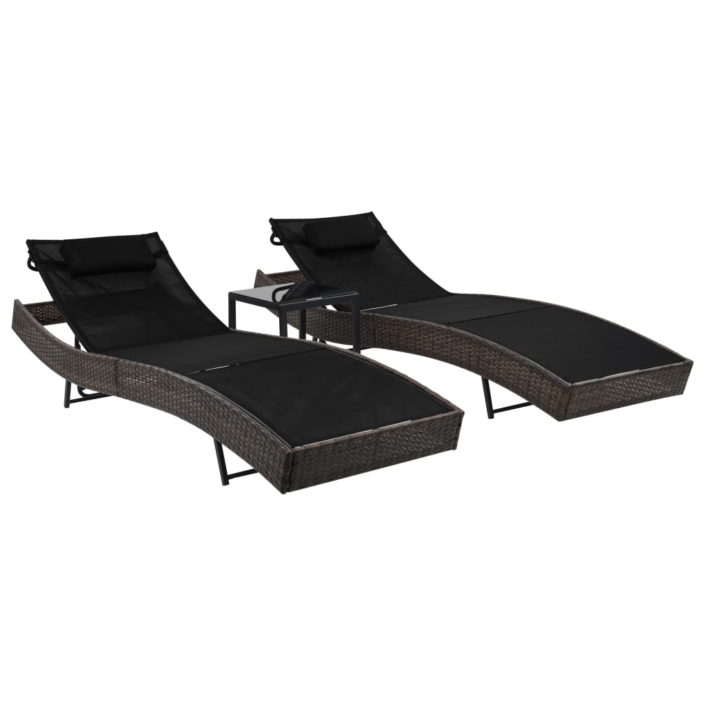 Black rattan online lounger