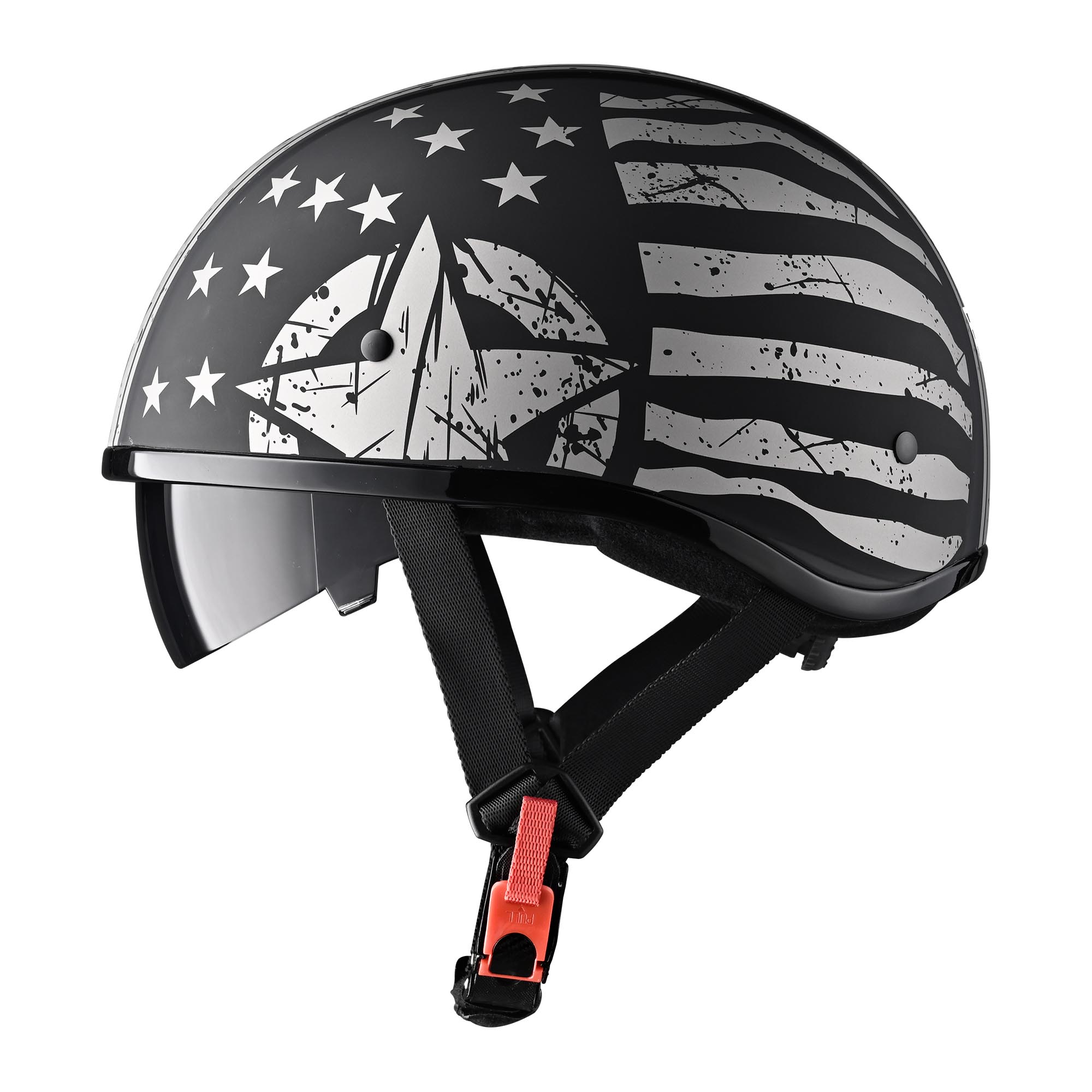 AHR Half Face Motorcycle Helmet Sun Visor DOT Approved Bike Chopper