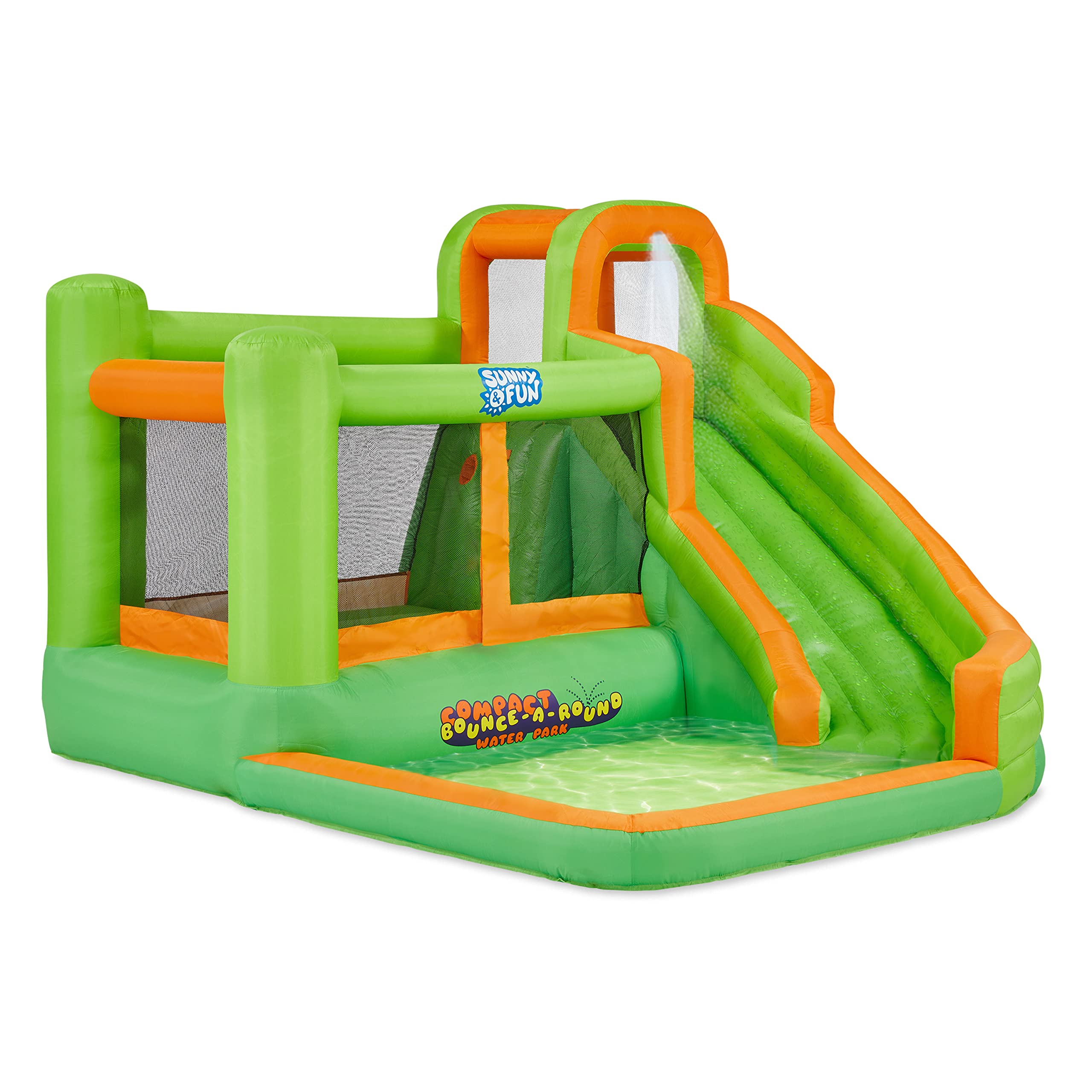 Sunny Fun Big Time Bounce A Round Inflatable Water Slide Park with Bounce House 1 QFC