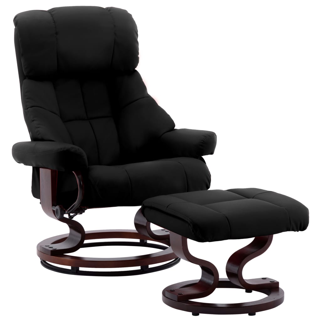 vidaXL Swivel Recliner with Ottoman Brown Faux Leather and