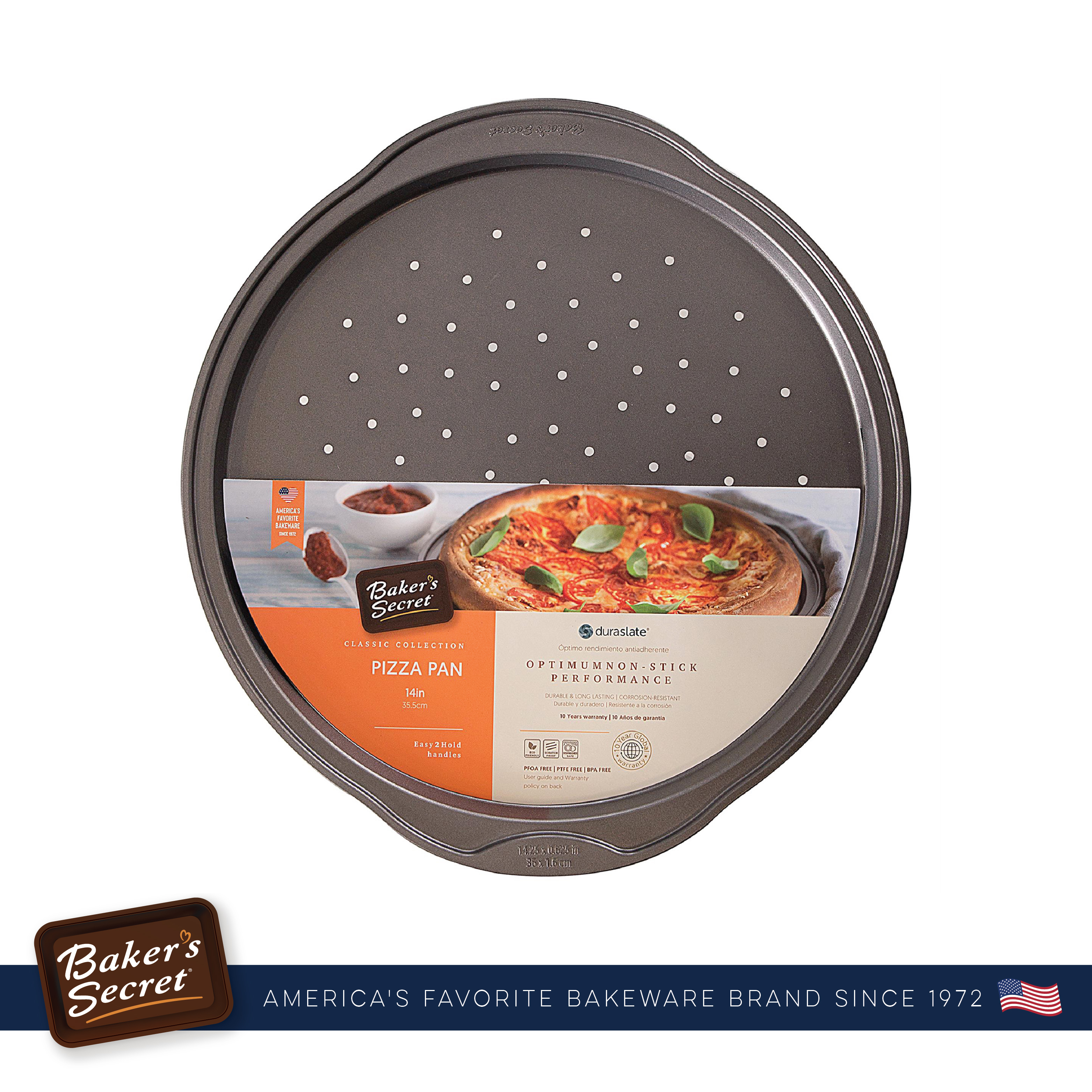 Baker's Secret Nonstick Square Cake Pan 8, Carbon Steel Pan with