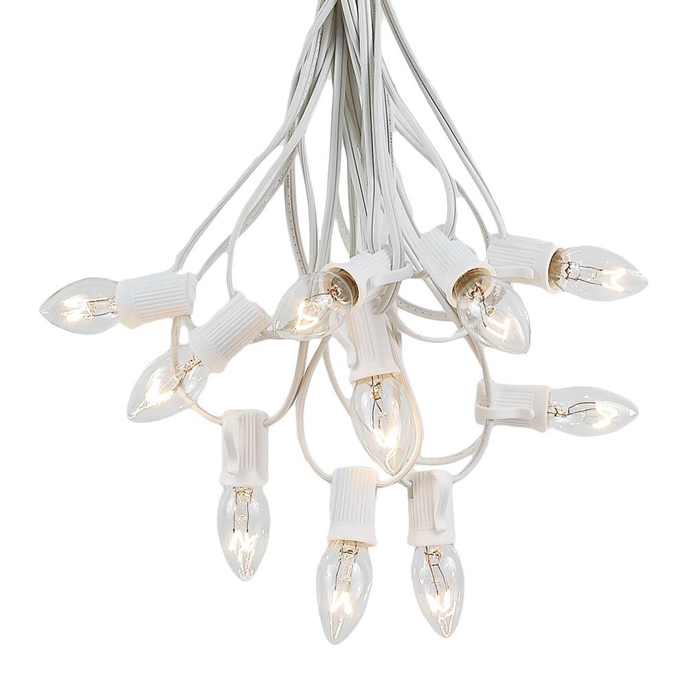 100 Foot C7 Clear Christmas Light Set, Hanging Patio String Lights, White  Wire, 1 Each - Jay C Food Stores