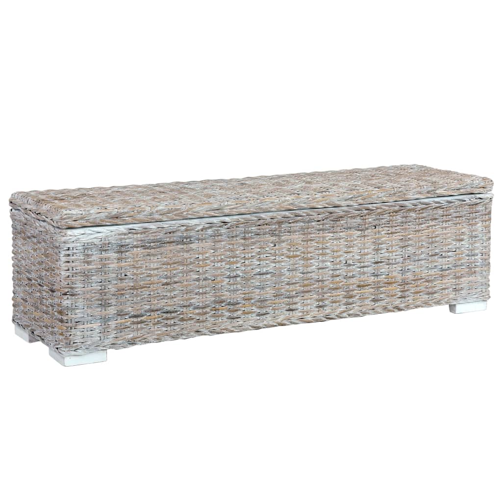 Grey rattan storage discount bench