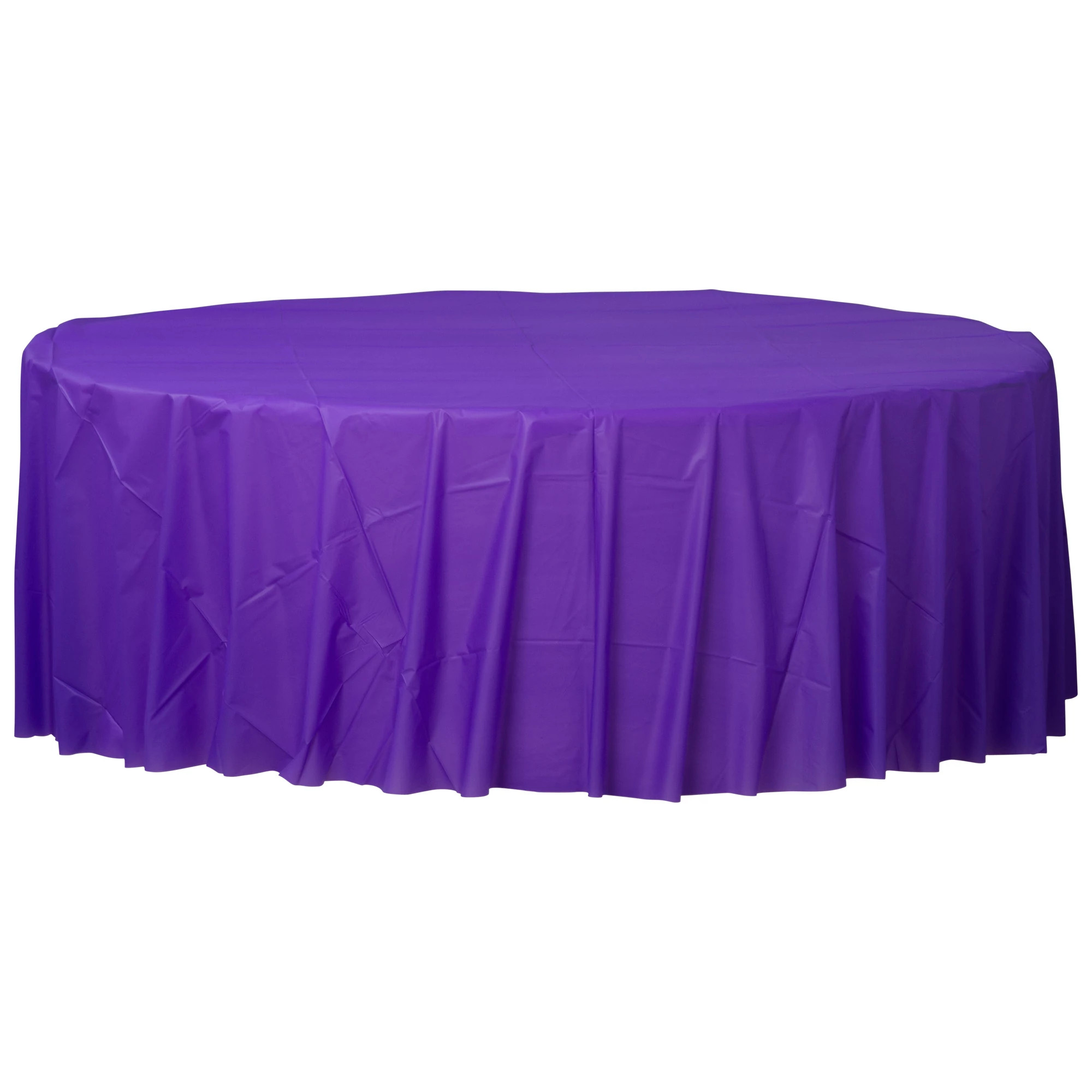 ELEGANI 84 Round Plastic Table Cover - Purple, 1 - City Market