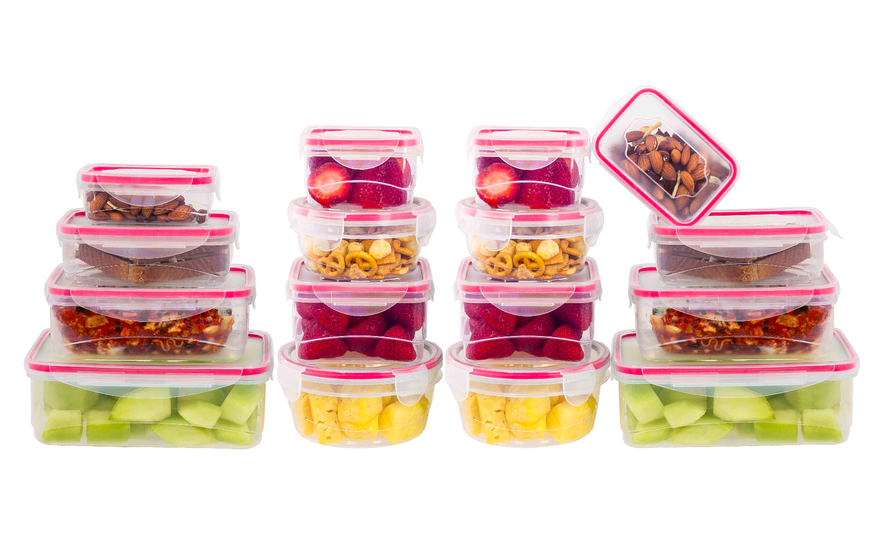 Durable Plastic Food Container Set with Snap Locking Lids, 32 Piece Set in  Grey, 32 PC - Fred Meyer