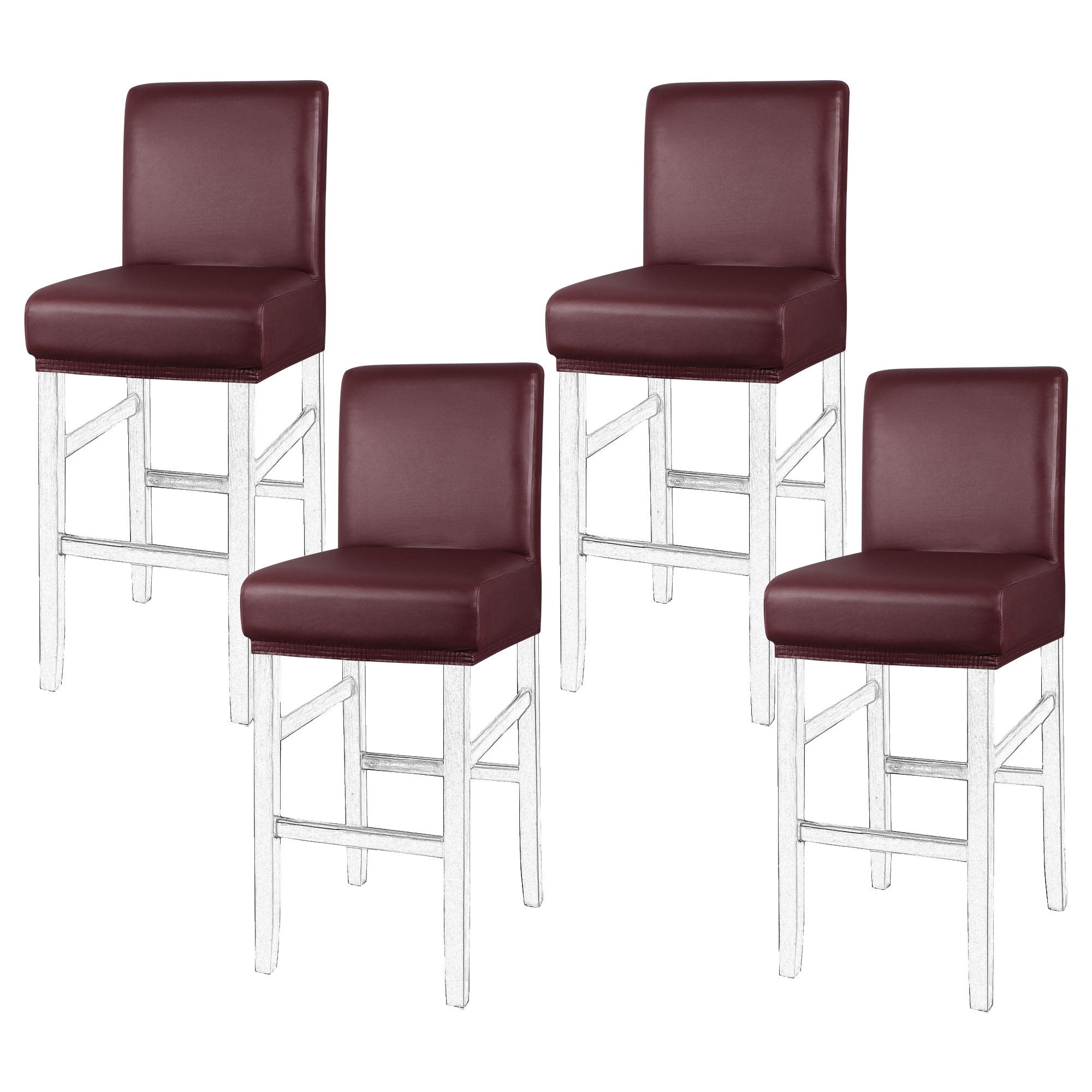 PiccoCasa Waterproof Bar Stool Covers for Counter Short Back Chair Covers 4pcs Mariano s
