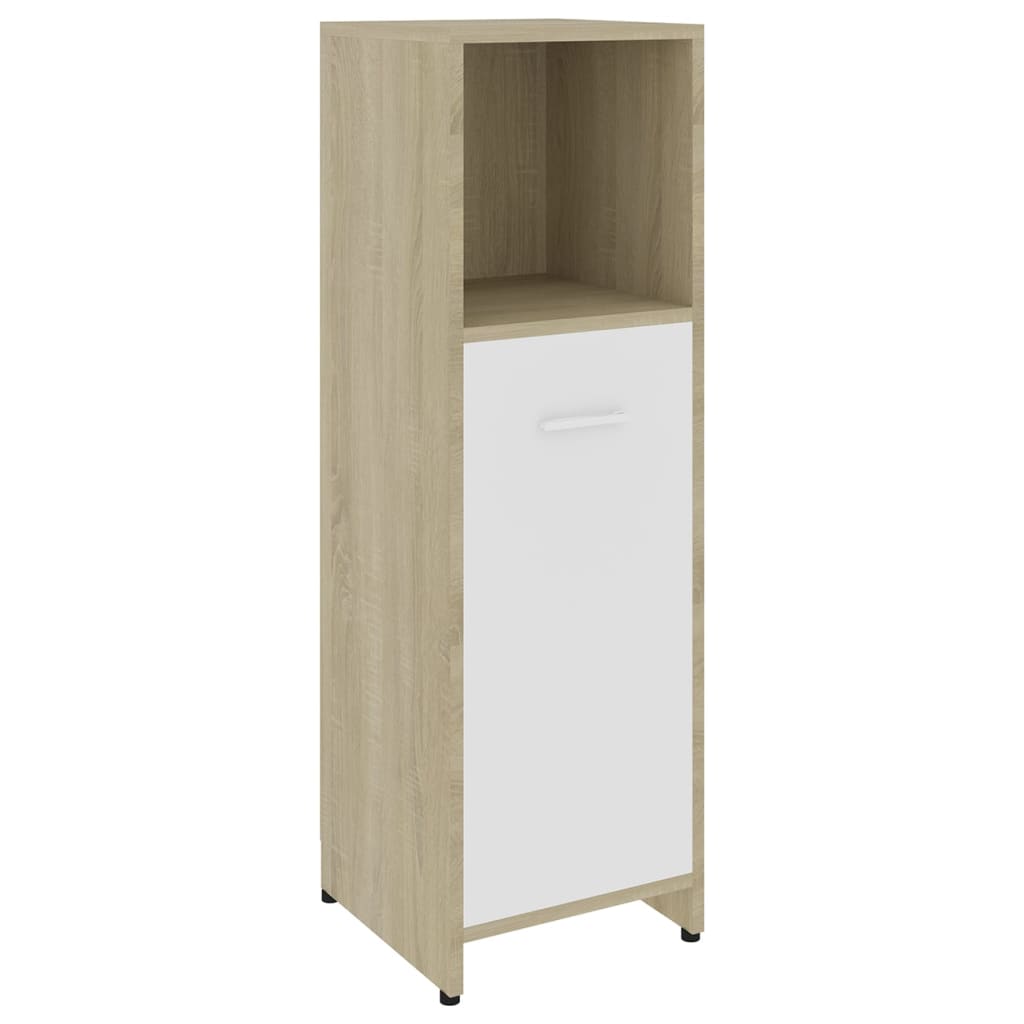 vidaXL Bathroom Cabinet Smoked Oak 12.6 x10 x74.8 Engineered Wood,  12.6x10x74.8 - Foods Co.