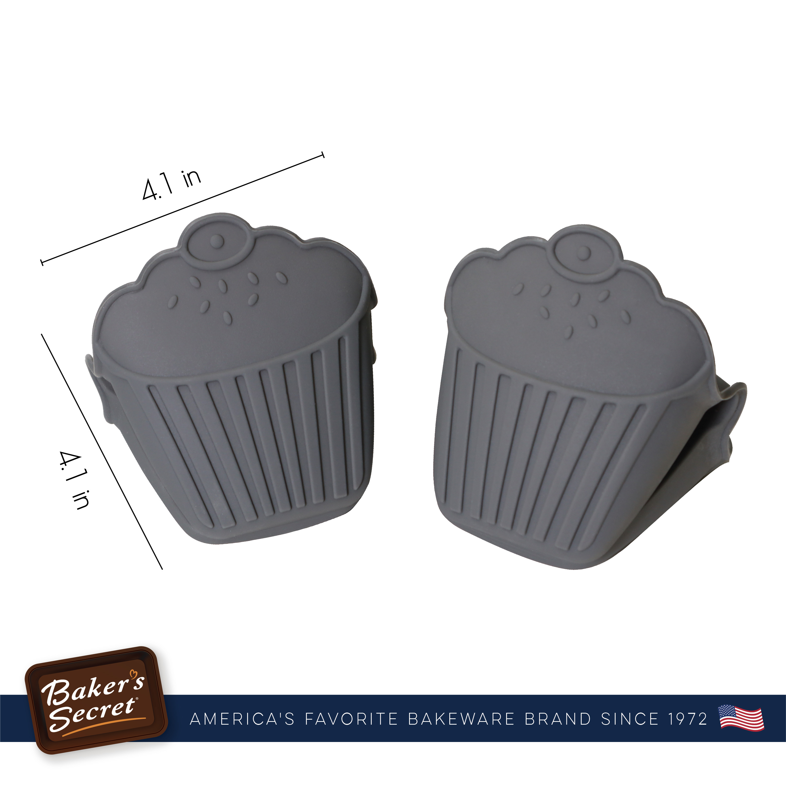 Cute Silicone Oven Mitts Pot Holder Set of 2, Extra Grip, Cupcake Muffin  Design, Black, 2pc - Ralphs