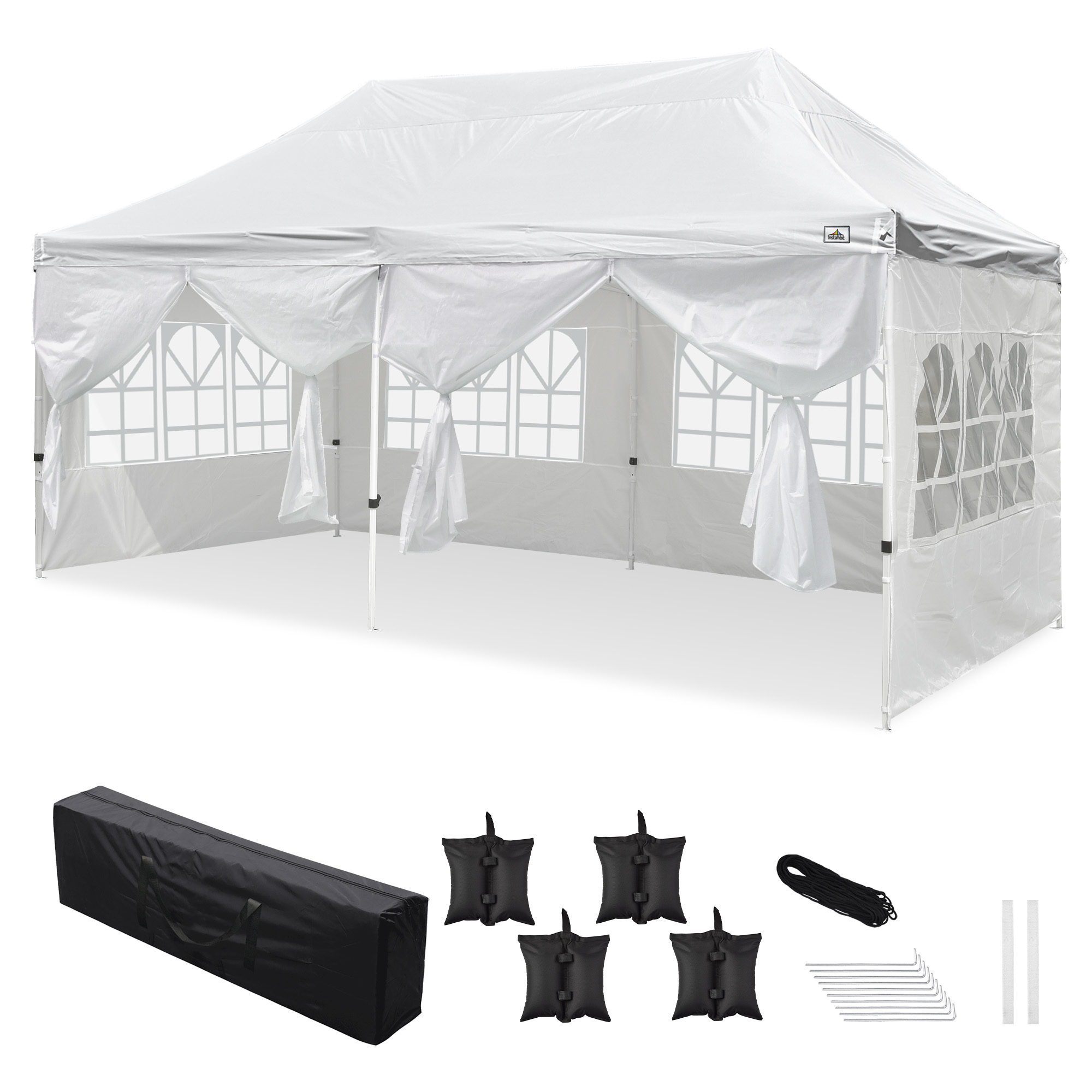 10x20FT Canopy Wedding Party Tent Pop Up Folding Gazebo Outdoor w