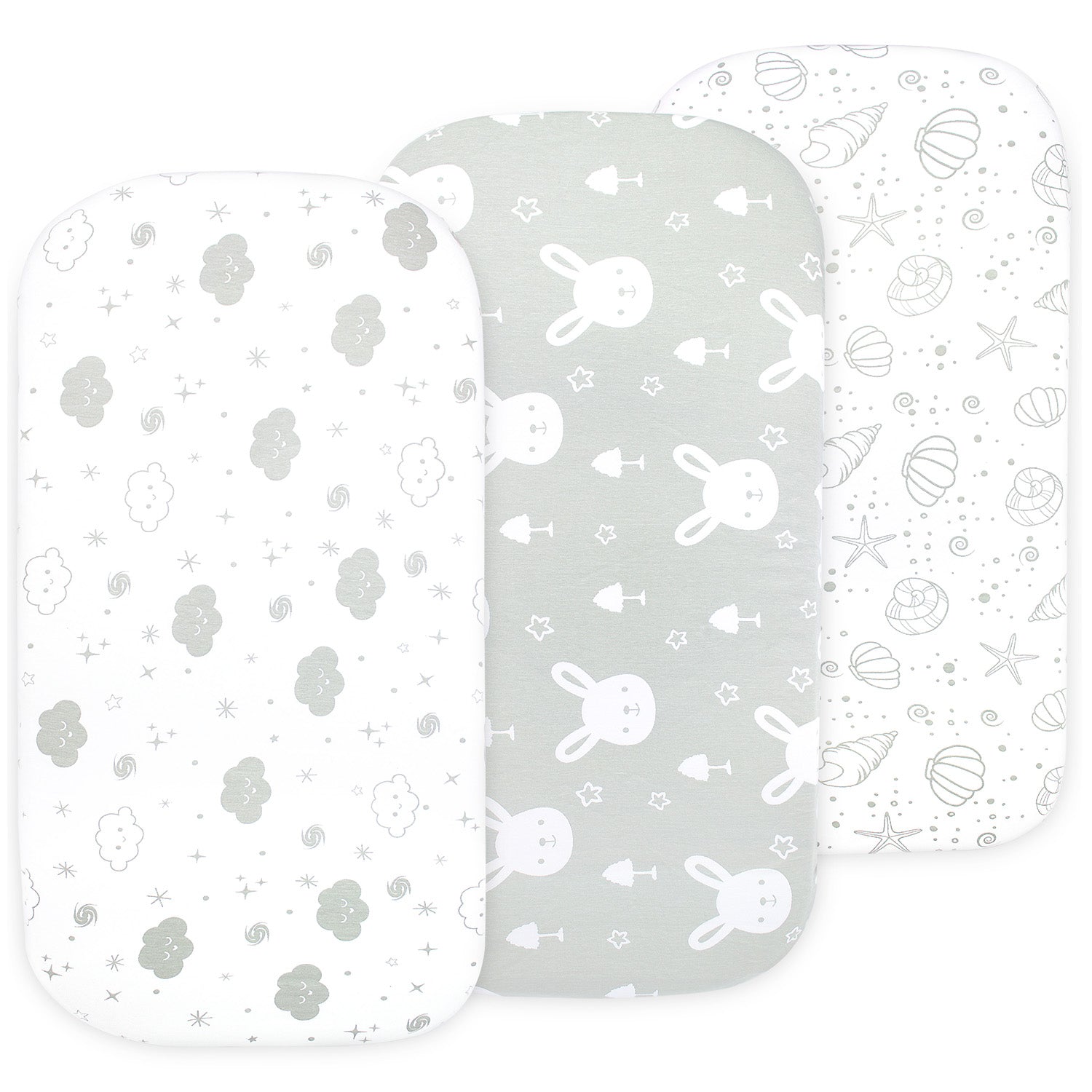 Oval bassinet hot sale mattress sheets