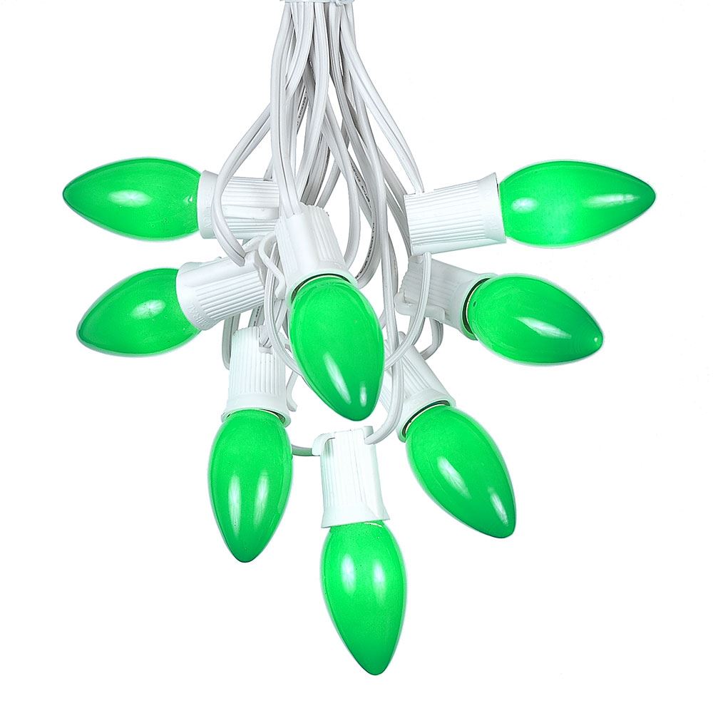 100 Foot C9 Ceramic Green Christmas Light Set, Hanging String Lights, White  Wire, 1 Each - Kroger