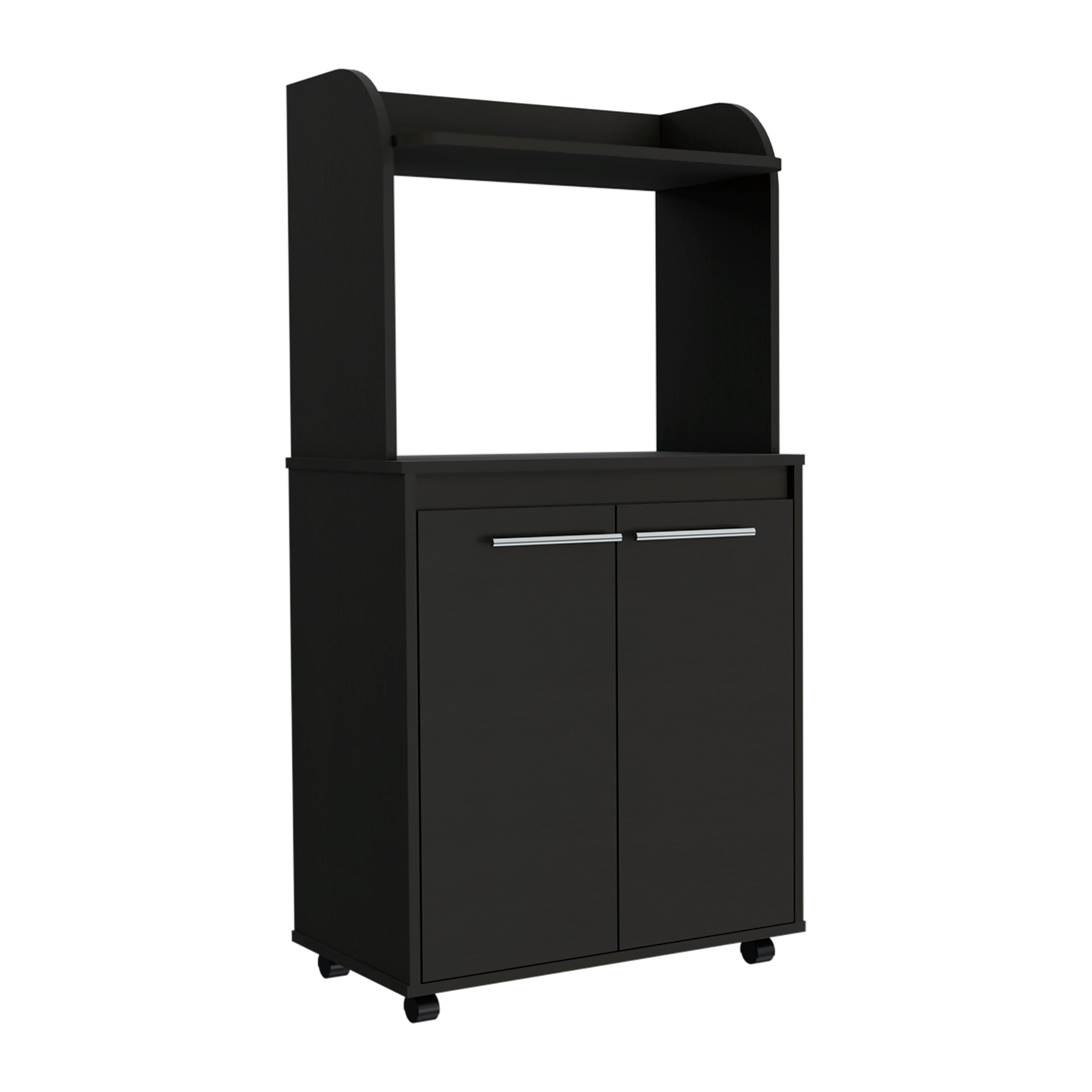 Kira Kitchen Kart, Double Door One Open Shelf, Two Interior