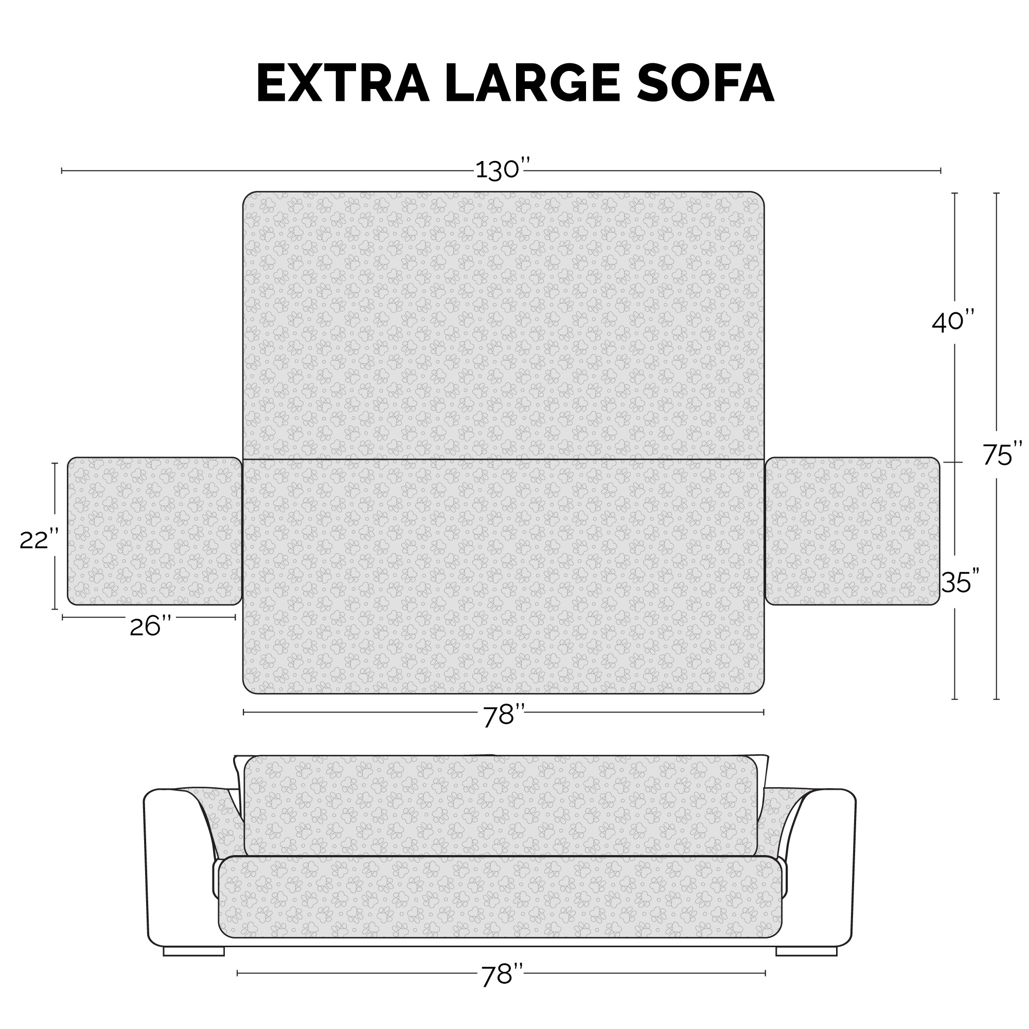 NonSkid Paw Quilted Loveseat Furniture Protector Dark Brown