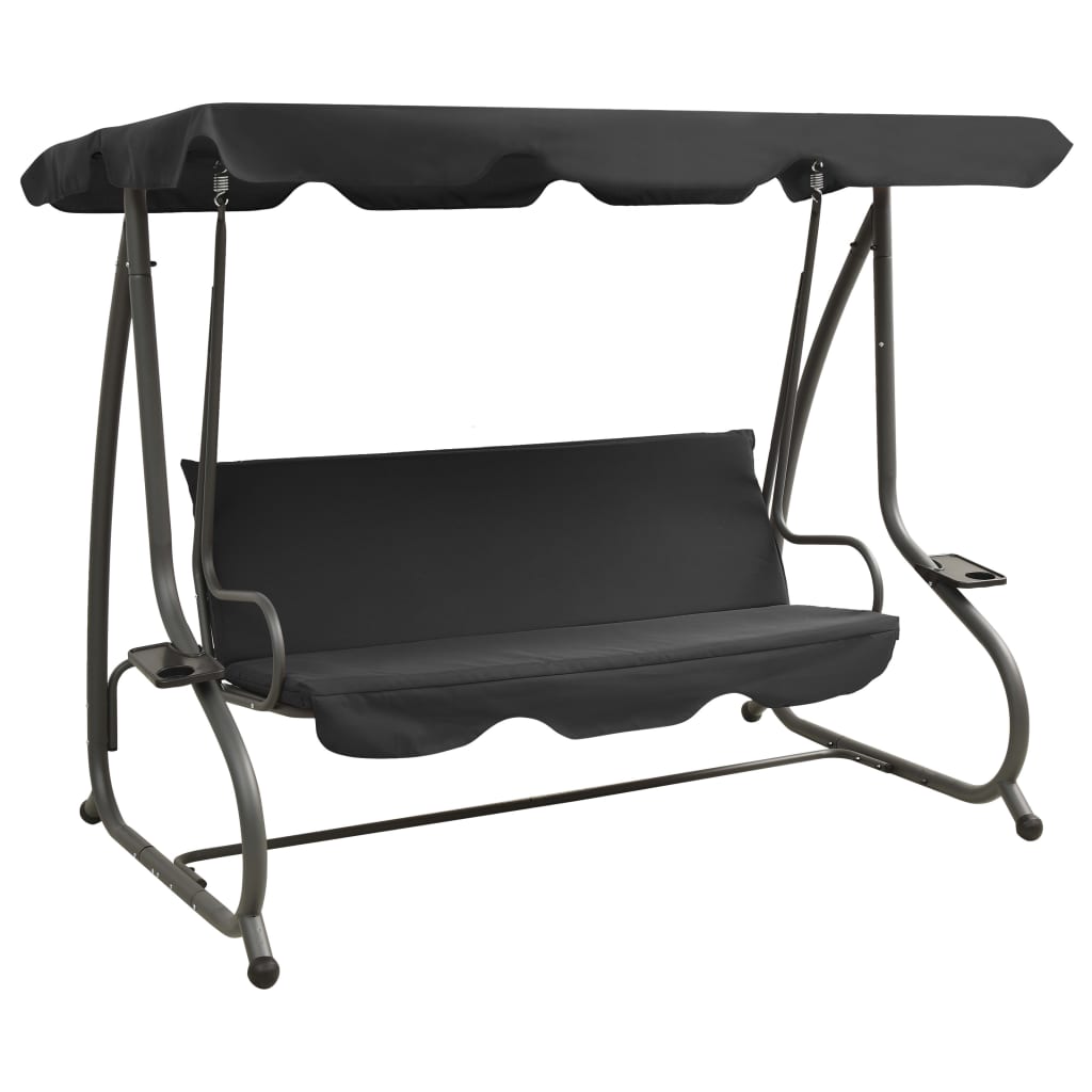 vidaXL Outdoor Swing Bench with Canopy Anthracite 1 King Soopers