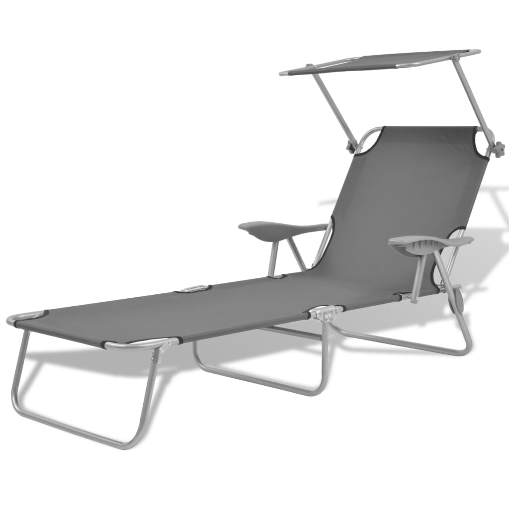 Vidaxl sun best sale lounger with canopy