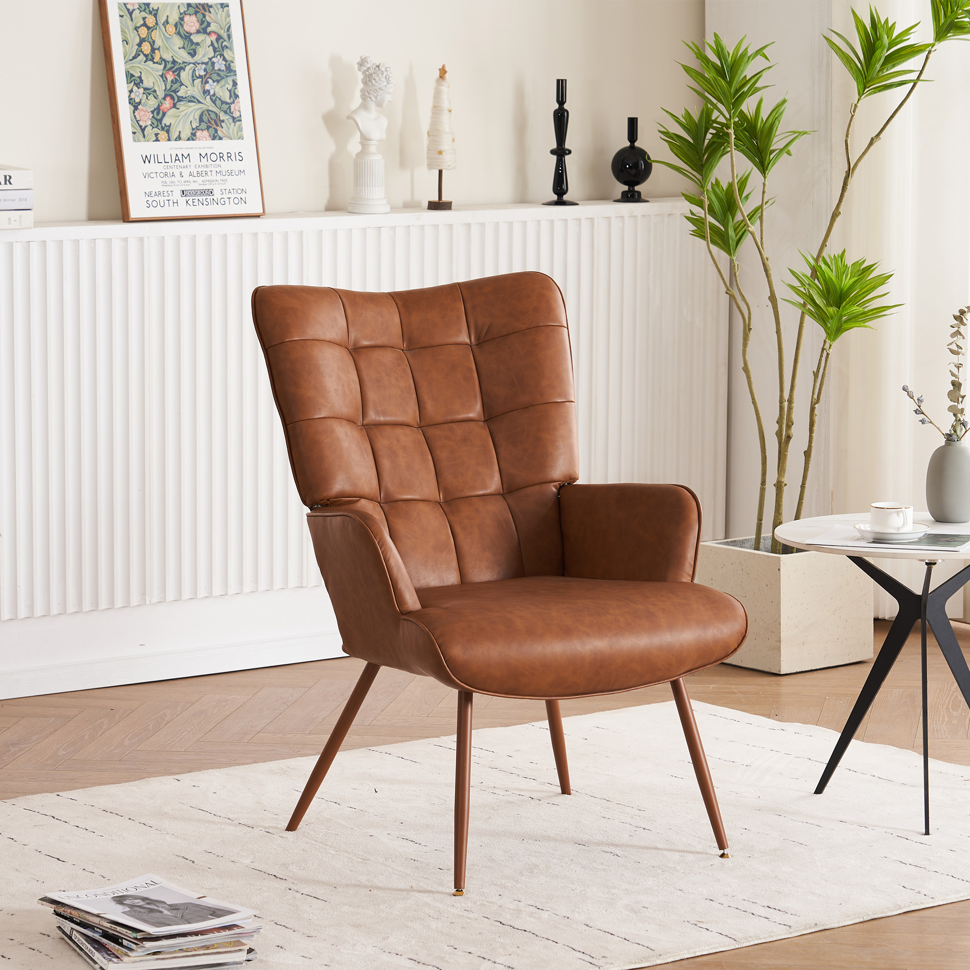 Faux leather accent chairs deals